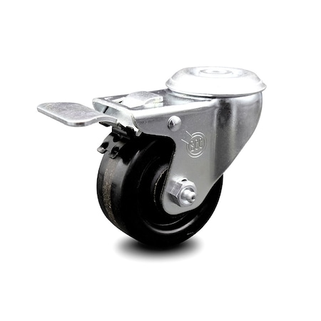 Service Caster 3 Inch Phenolic Wheel Bolt Hole Caster with Total Lock Brake SCC-BHTTL20S314-PHR